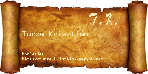 Turza Krisztián névjegykártya